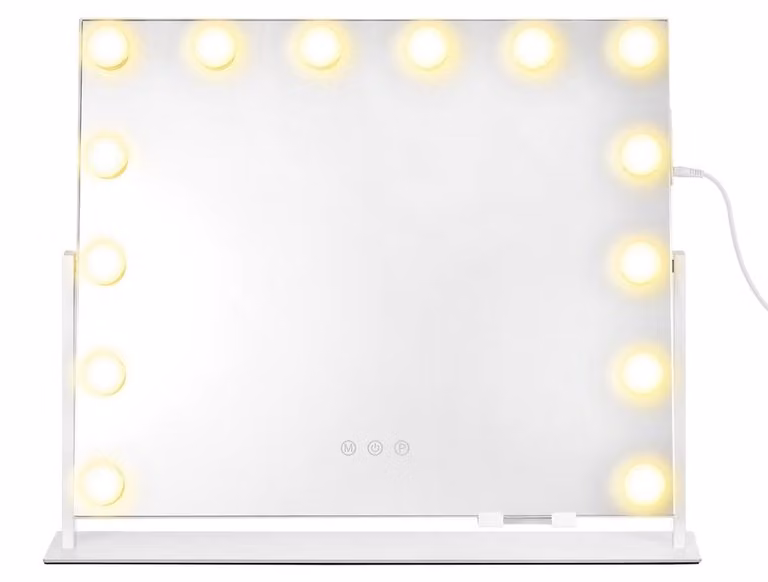 Specchio da trucco con illuminazione a LED e controllo touch | Bianco | 55x10x45 cm