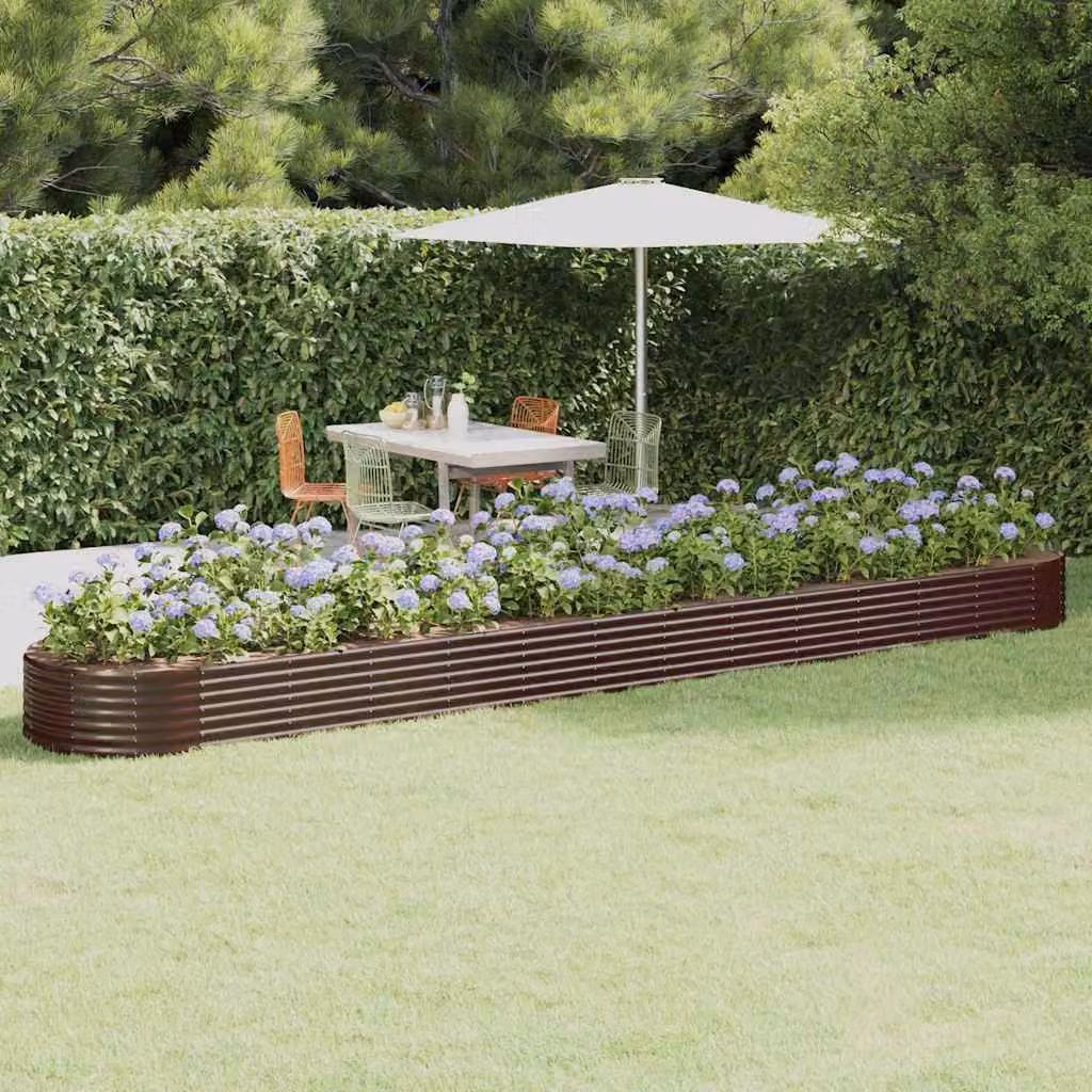 Letto rialzato da giardino vidaXL in acciaio zincato marrone L: 544 cm, P: 100 cm, H: 36 cm