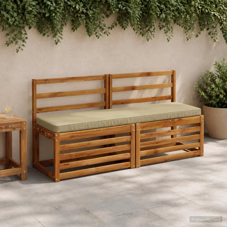 Set di 2 cuscini per panchina vidaXL VUGHT in poliestere, disponibili in verde o beige
