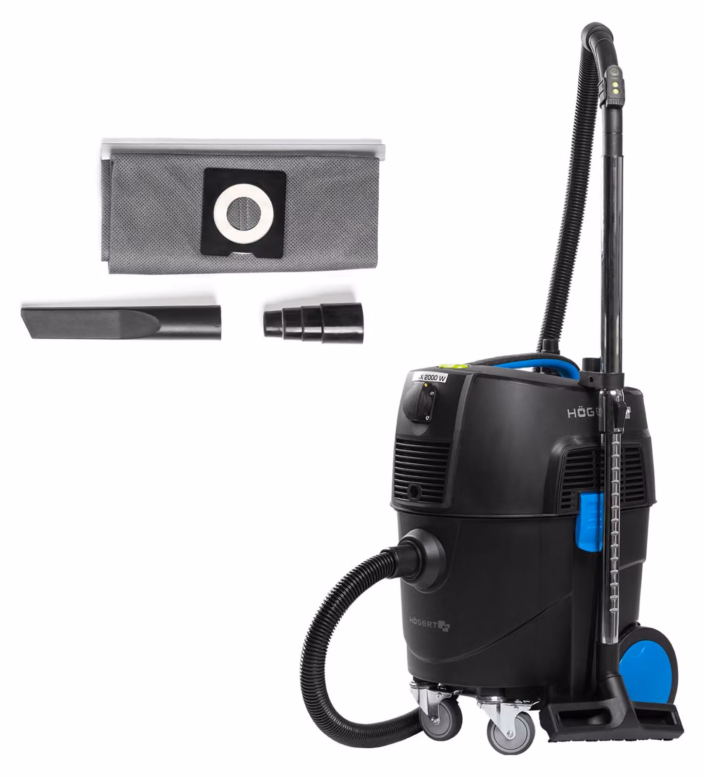 Aspirapolvere industriale da 30 litri, 1600 W, tecnologia Högert, pulizia automatica del filtro, antistatico – aspirapolvere per officina