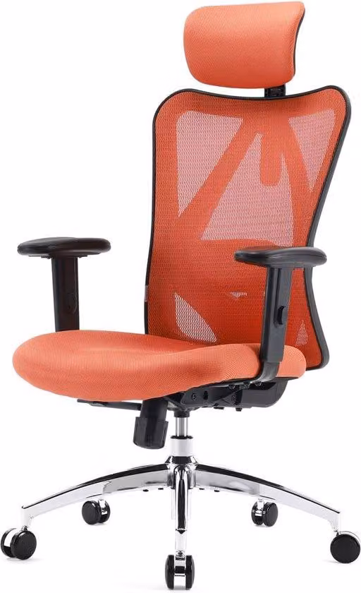 Sedia da ufficio ergonomica con regolazione dell'altezza e funzione girevole - Sedia antiscivolo con design ergonomico
