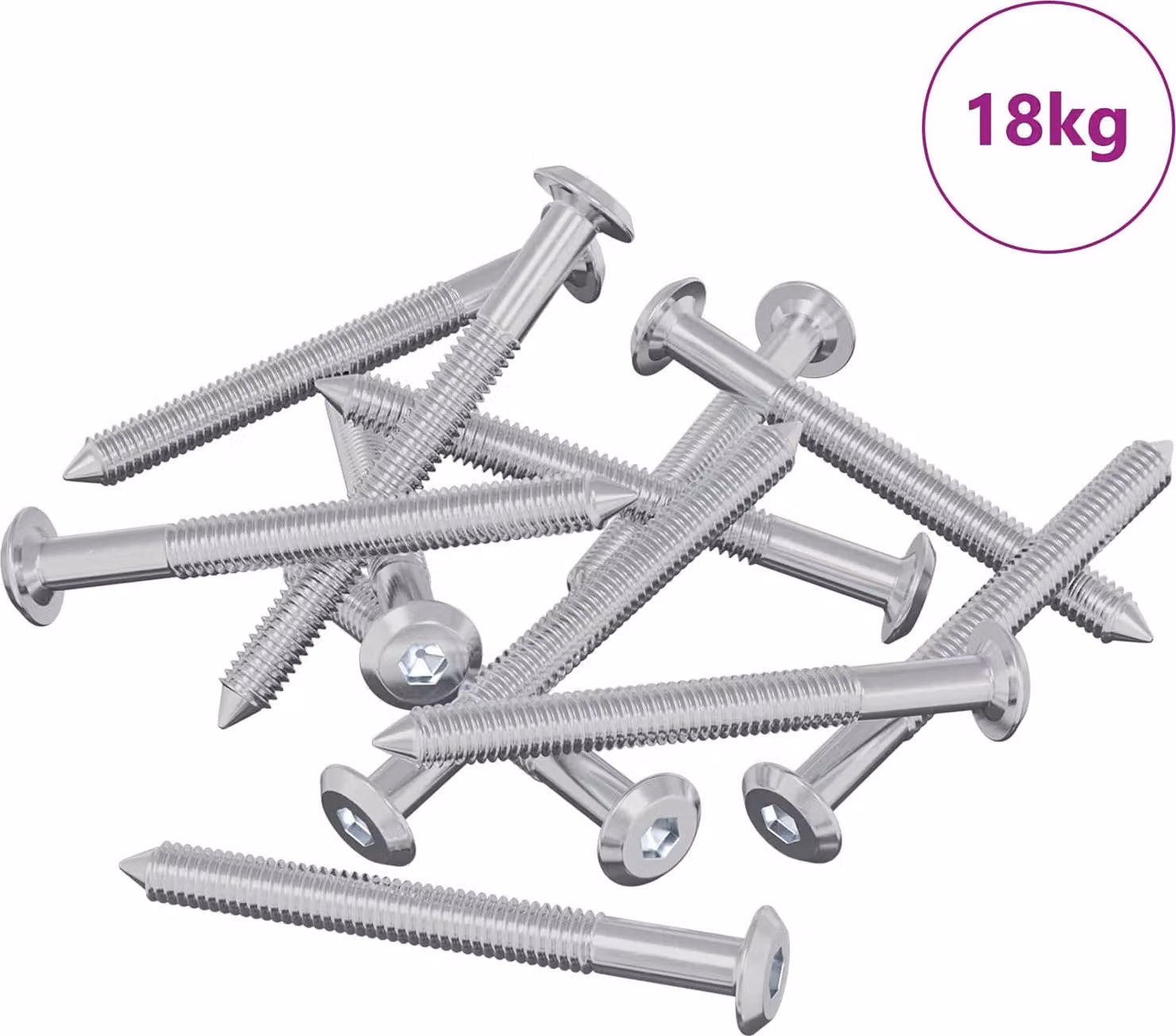 Viti per mobili 1600 pcs Argento Acciaio