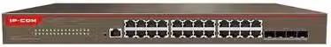 Switch IP-COM G5328X con 24 porte Gigabit, 4 porte 10G SFP e 1 porta Console, L3 Cloud Managed, Nero
