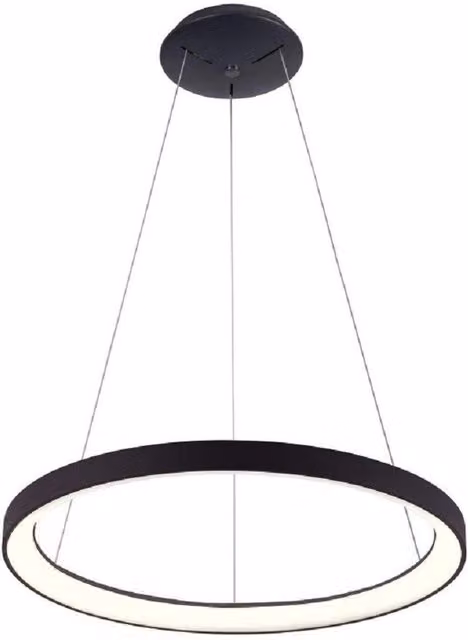 Trade Shop - Lampadario Pendente Led 30w Cct Lampada Sospensione Circolare 38m Luce Cucina Bar - Nero