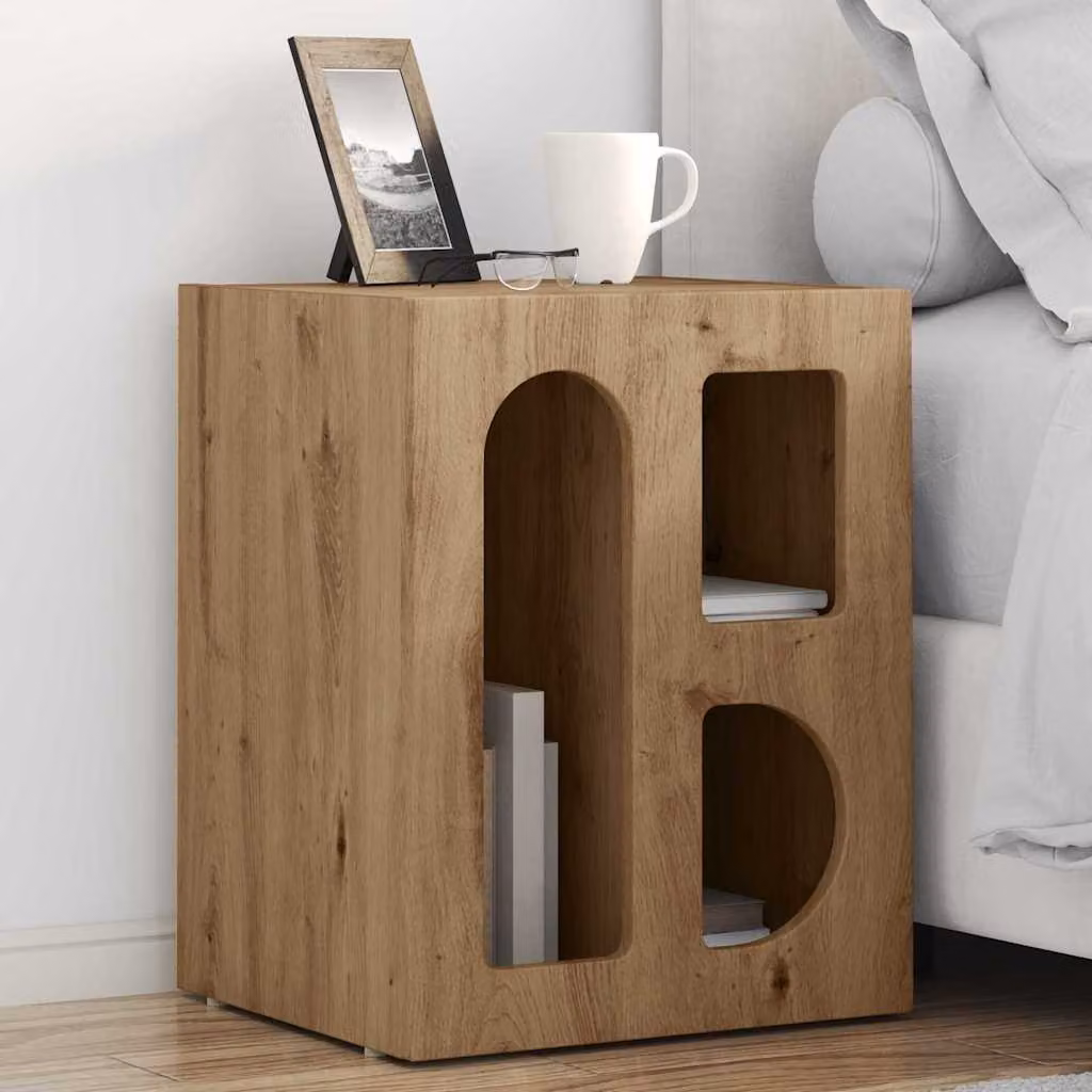 Comodino moderno vidaXL ELST in rovere marrone L 40 cm, P 35 cm, H 50 cm