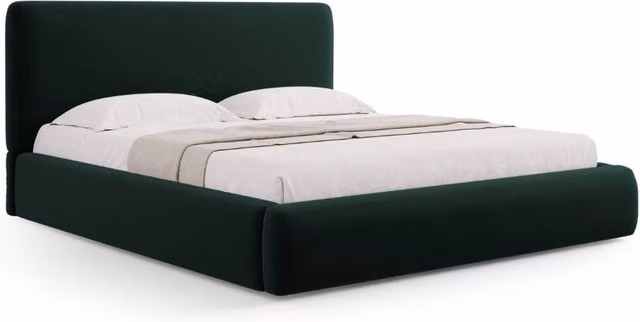 Letto con cassettone e testiera Colonel Cosmopolitan Design in velluto verde bottiglia L/P: 180 x 200 cm