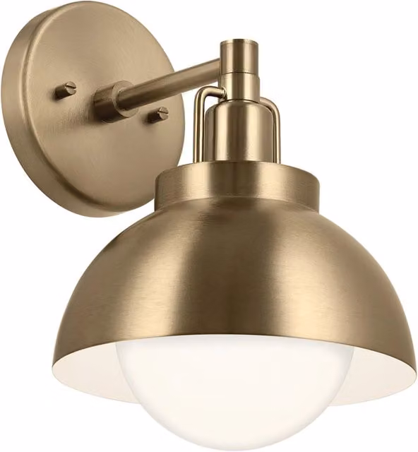 Lampada industriale ottone NIVA vetro opale E27 Kichler