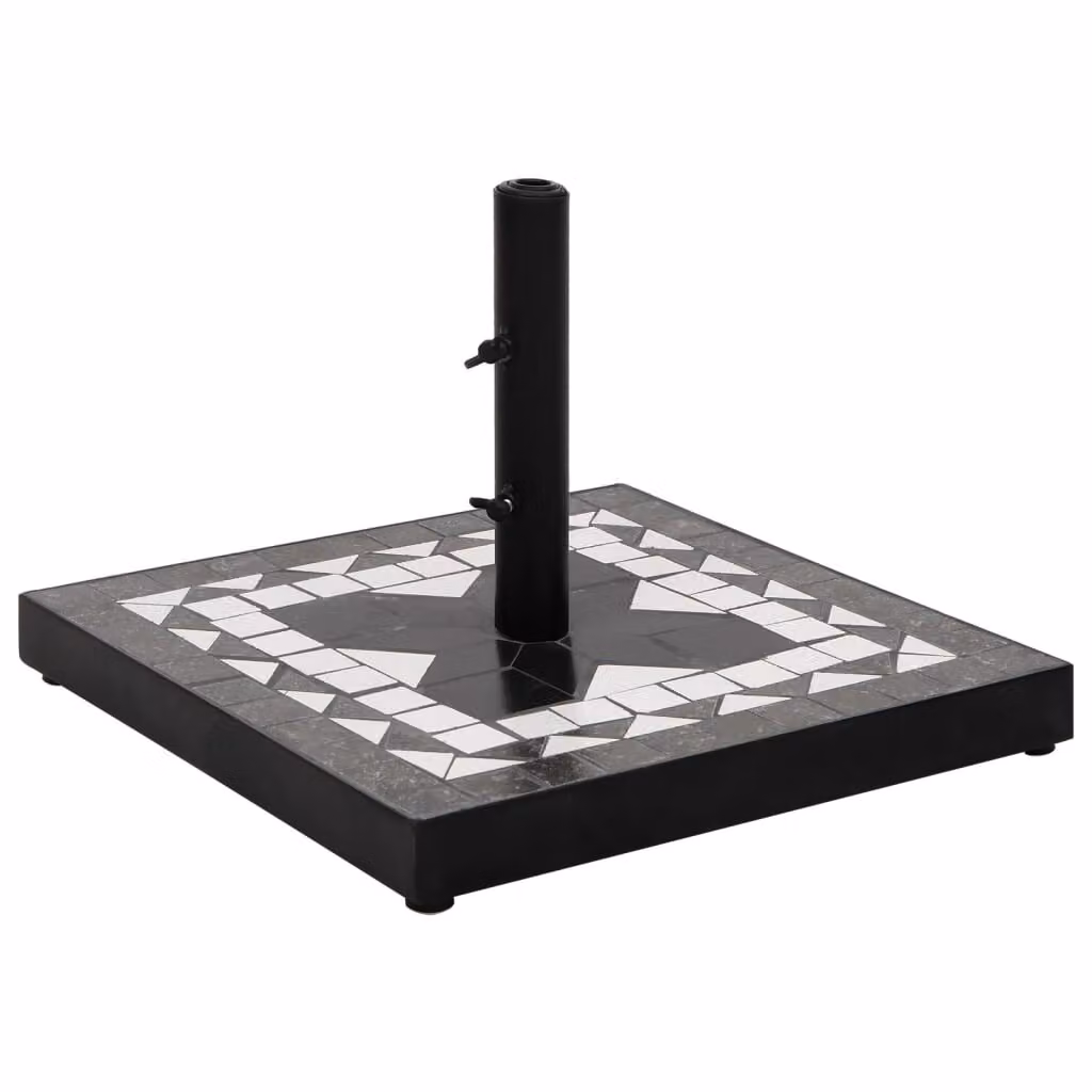 Supporto per ombrellone Quadrato bianco e nero 12 kg