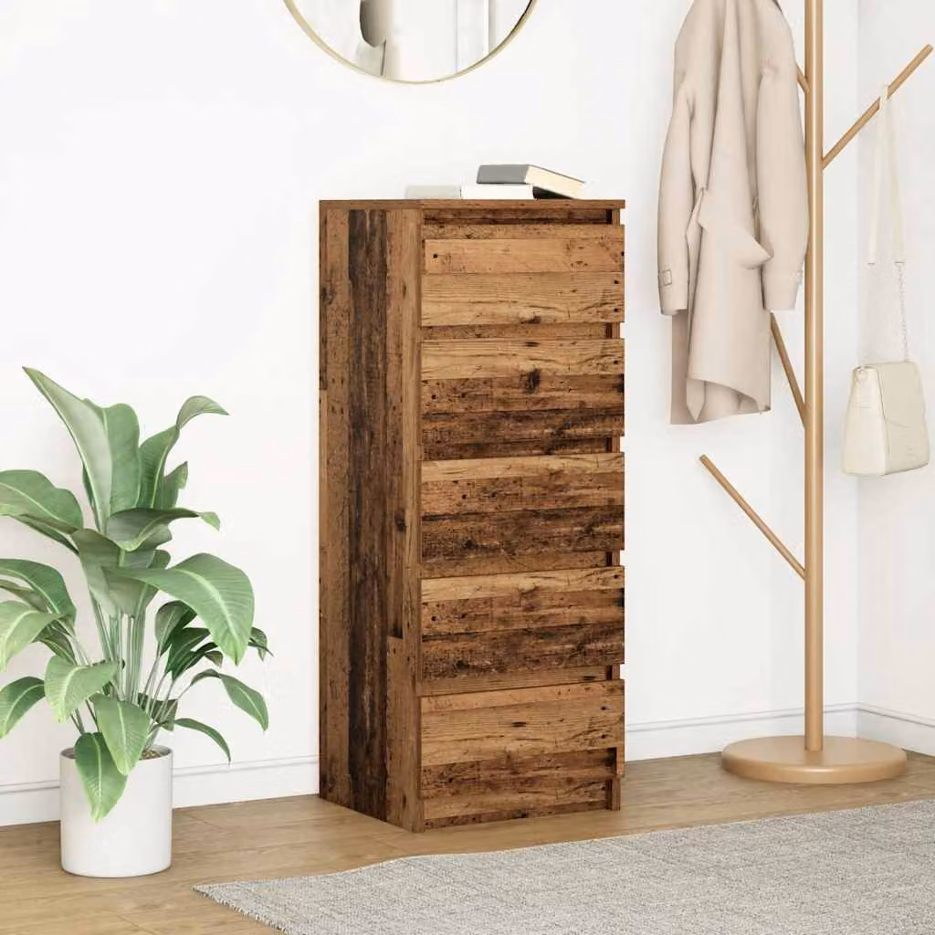 Credenza con Cassetti vidaXL in Legno Antico Marrone L: 37,5 cm, P: 35 cm, H: 99 cm