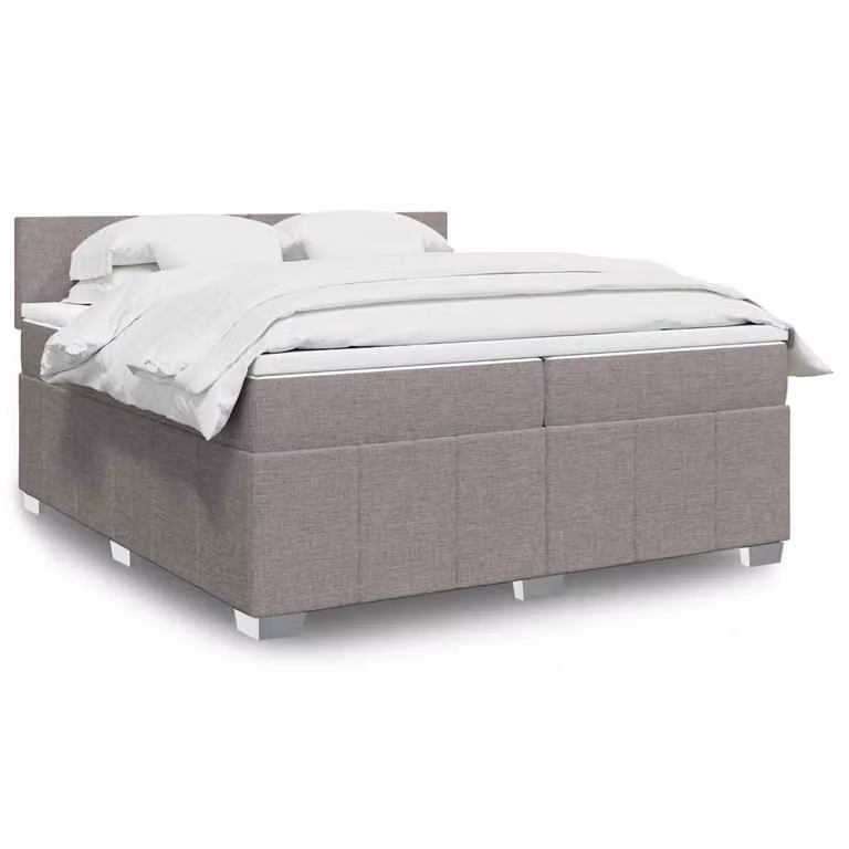 Letto Ibrido vidaXL con Materasso a Molle Insacchettate in Tessuto Beige e Grigio L/P: 200 x 200 cm