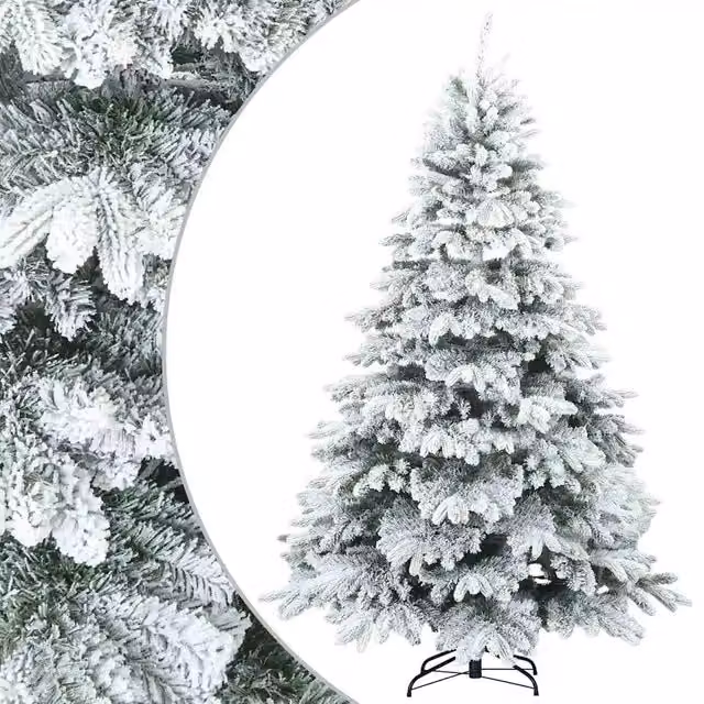 Albero di Natale artificiale snodato vidaXL bianco con effetto neve H: 180 cm, L: 117 cm, P: 117 cm – 1