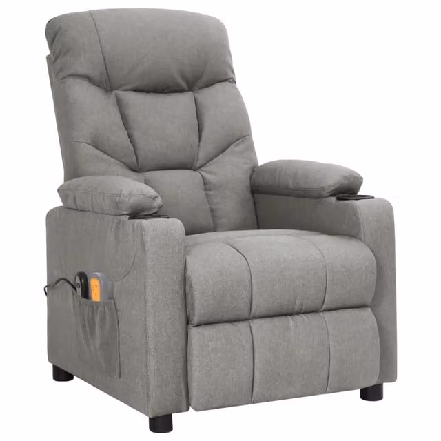 Poltrona Relax Elettrica vidaXL in Tessuto Grigio con Braccioli
