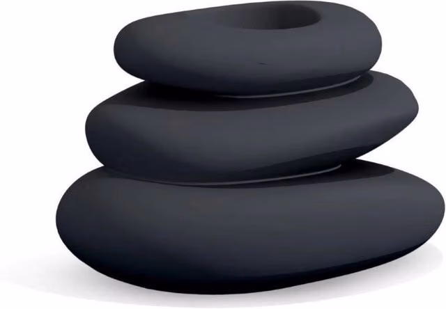 Vaso Eden Pot TEKCNOPLAST in resina colore antracite, forma rotonda, H: 75 cm, L: 62 cm, P: 62 cm