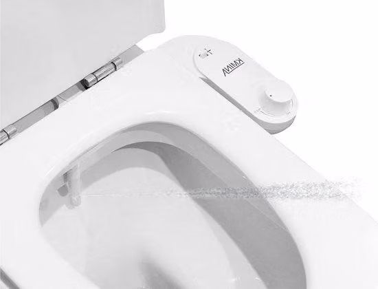 Doccetta per bidet non elettrica con getto d'acqua fredda - bianca - lunghezza del tubo 80 cm - pressione regolabile