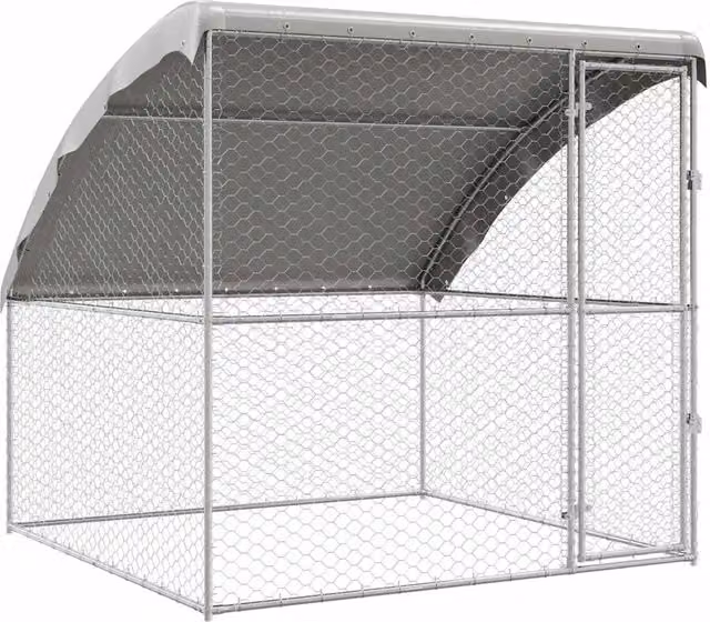 Cuccia per cani moderna in metallo argento resistente alle intemperie L: 2 m, P: 2 m, H: 2 m