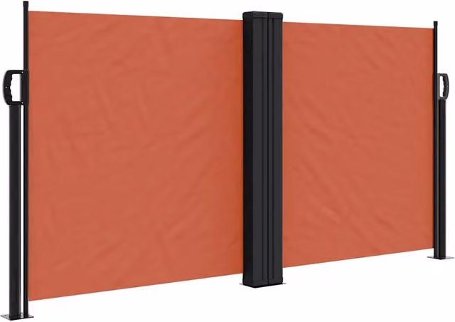 Tenda da Sole Laterale Retrattile Manuale in Poliestere e Acciaio, Colore Arancione, L: 1000 cm, H: 120 cm – 1