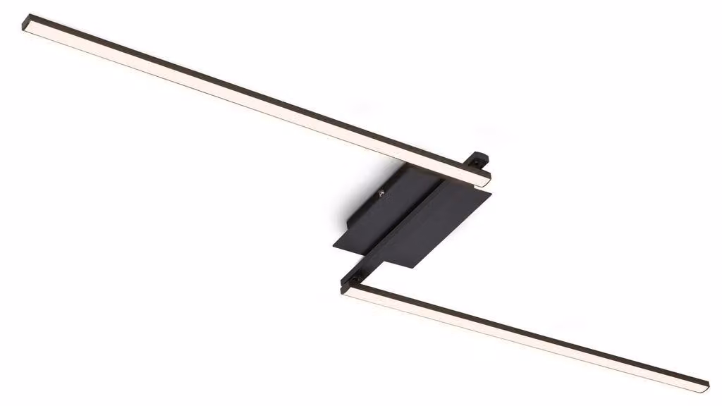 Plafone LED a 2 luci orientabile nero 3000K 12W metallo Briloner