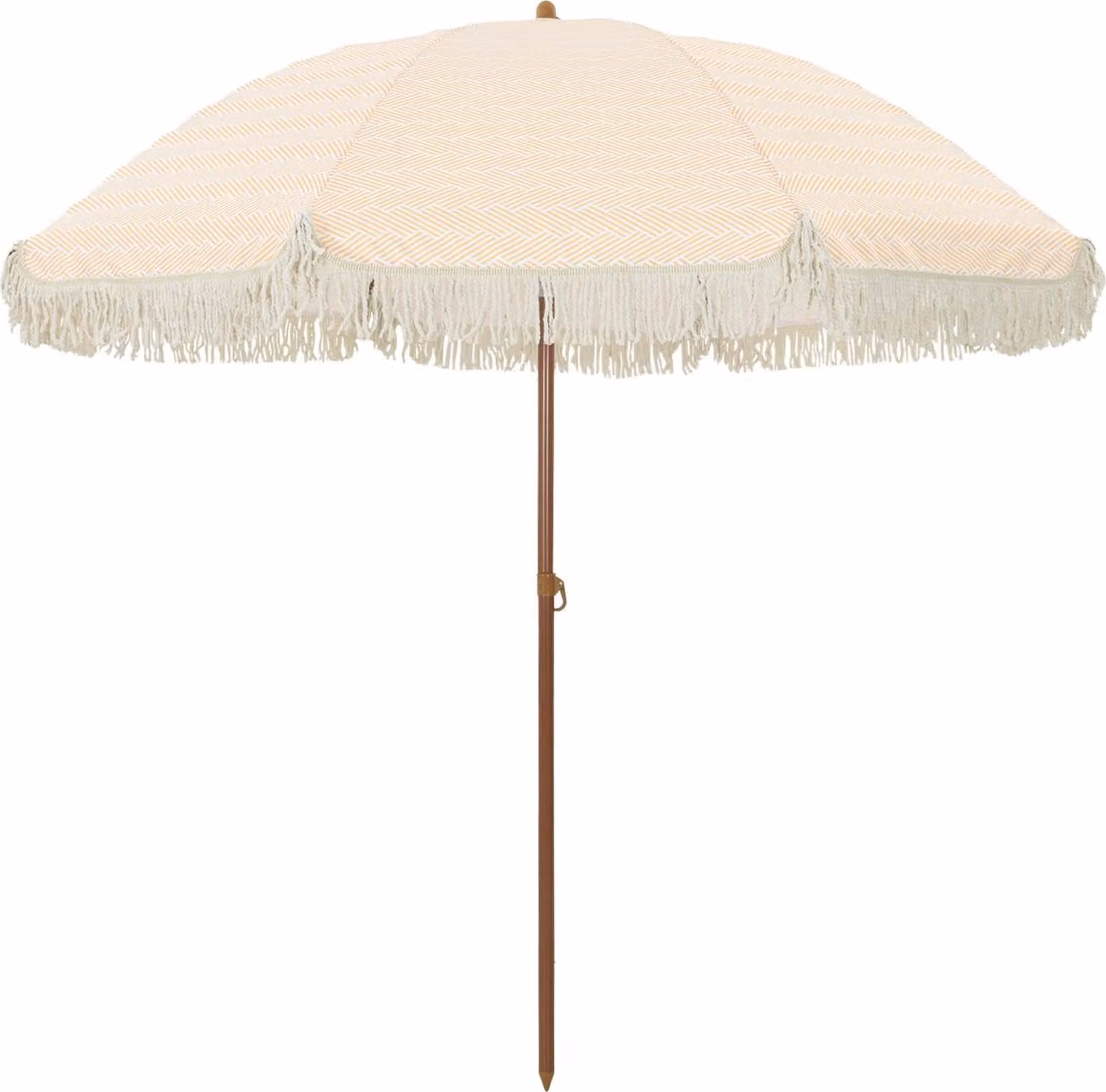 Ombrellone da Spiaggia Giallo e Bianco 205 x 205 x 210 cm