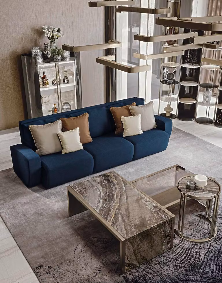 Sofa 3 Sitzer Couchtisch Glasmöbel Wohnzimmermöbel Sofa Möbel Italien Bizzotto