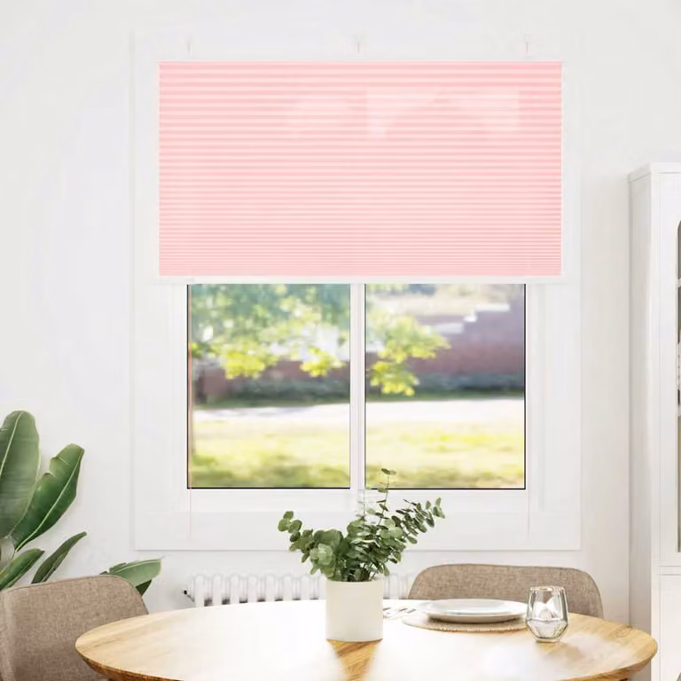 vidaXL Tenda Plissettata Rosa 110x100 cm Larghezza Tessuto 109,4 cm