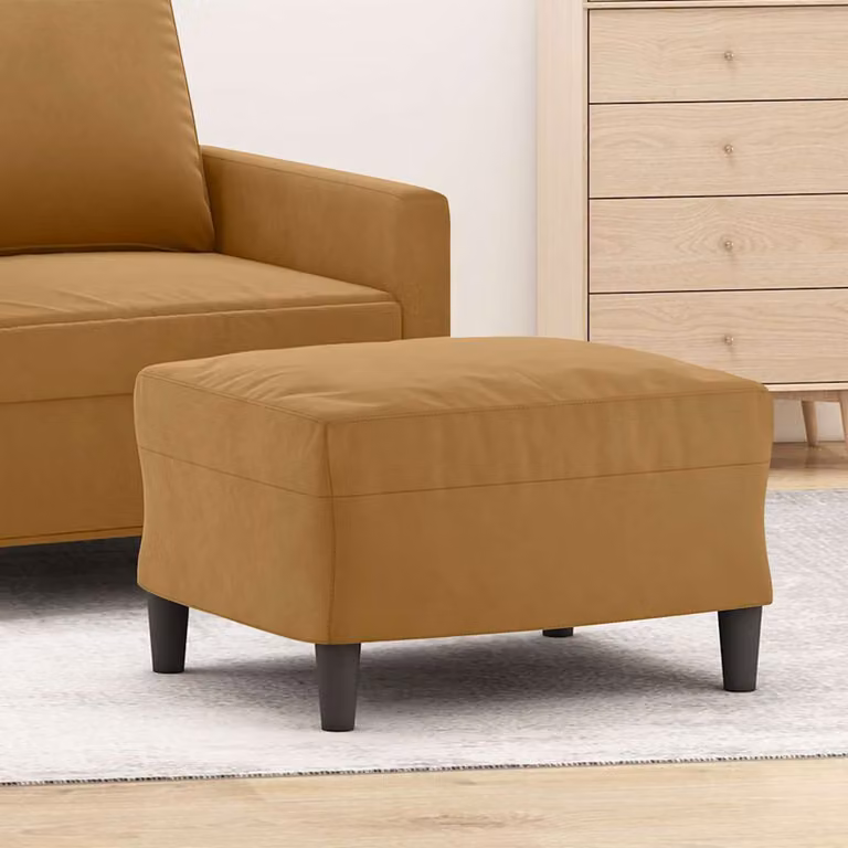 Poggiapiedi vidaXL in velluto marrone L: 60 cm, P: 50 cm, H: 41 cm