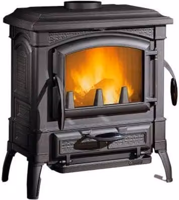 Stufa a Legna in Ghisa Smaltata Nordica Isetta 16 Black L 59,0 cm x P 42,1 cm x H 70,6 cm – 1