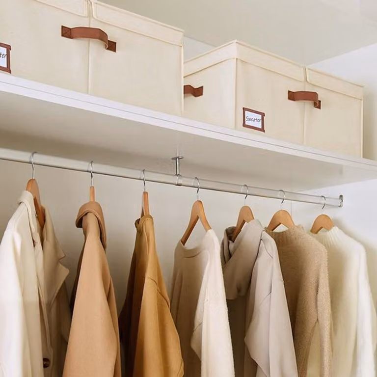 Contenitori di stoccaggio extra grandi da 55 litri - Contenitori con coperchio - Cesti in tessuto - Organizzatori per armadi - Maniglie - Divisori