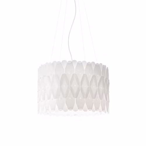 Lampadario Moderno Polilux ® Bianco E Metallo Cromo 3 Luci E27