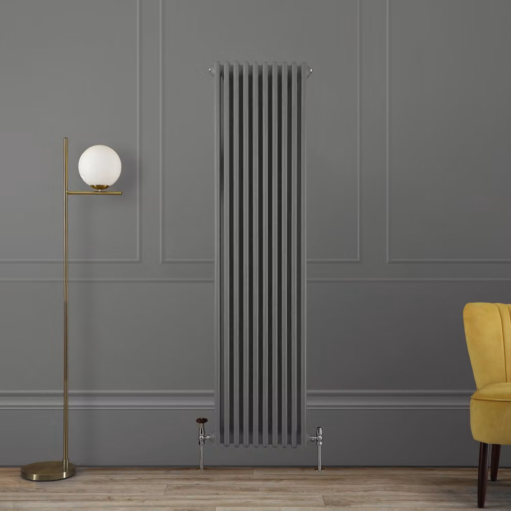 Hudson Reed Regent - Radiatore a Colonne Verticali in Stile Tradizionale - 3 Colonne - 1800mm x 290mm - Grigio (Cobblestone)