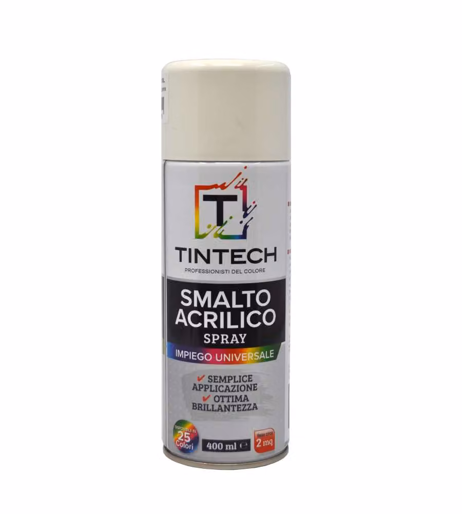 Tintech Smalto Acrilico Spray - Bianco Opaco 400 ml - Verniciatura Facile