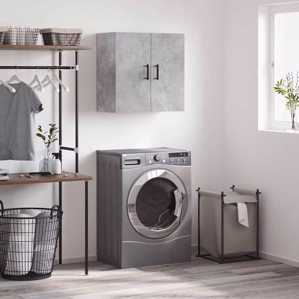 Mobile a parete moderno vidaXL in legno multistrato e MDF, colore grigio, L: 60 cm, P: 31 cm, H: 60 cm