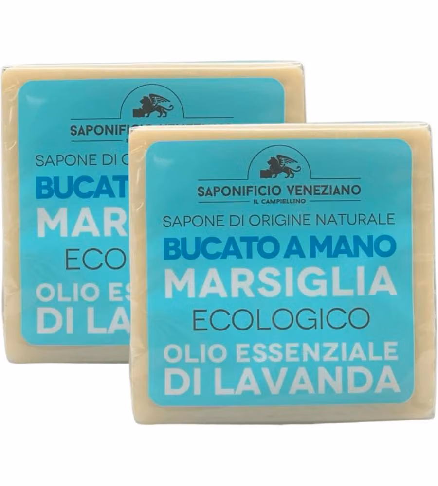 Sapone solido Marsiglia lavanda 300 g per bucato a mano - 2 confezioni
