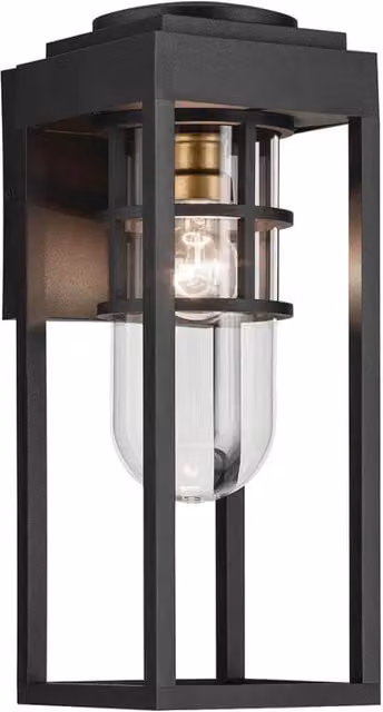 Applique esterna industriale nera vetro E27 IP44 HONE Kichler