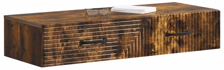 Tavolino da Parete Laterale Rovere Fumo 87,5 x 34,5 x 17 cm