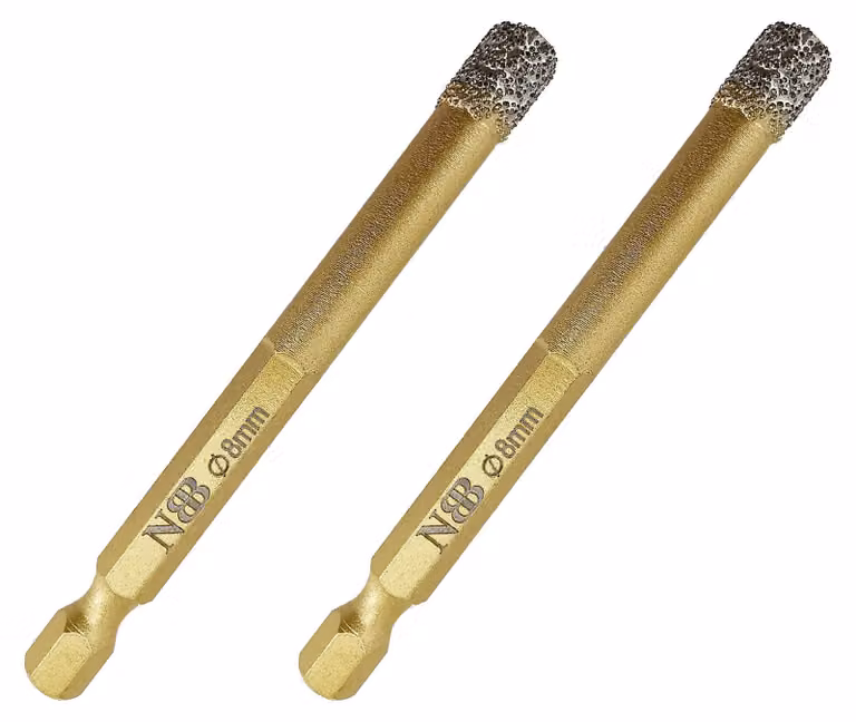 Punte da trapano diamantate con gambo esagonale da 6,3 mm, seghetto diamantato per forature a secco su porcellana, Vetroceramica, piastrelle, granito e marmo, particolarmente adatte per lavori di precisione