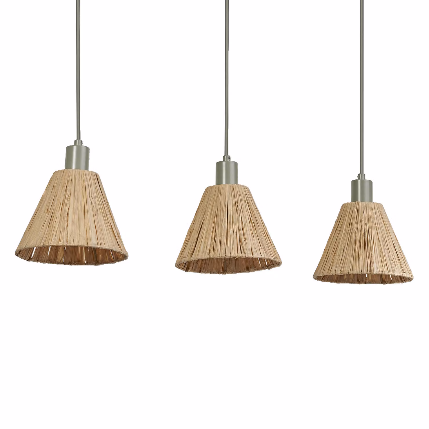 LEDVANCE lampada a sospensione a 3 luci Decor Raffia Linear verde in rafia e metallo, E27, lunghezza 845 mm, paralume in materiale riciclato, sostenibile grazie alla sorgente luminosa sostituibile, facile installazione