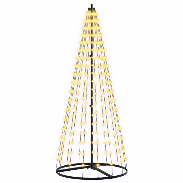 Albero di Natale a LED, 165 cm, 270 LED, luce bianca calda, struttura in ferro, colore nero