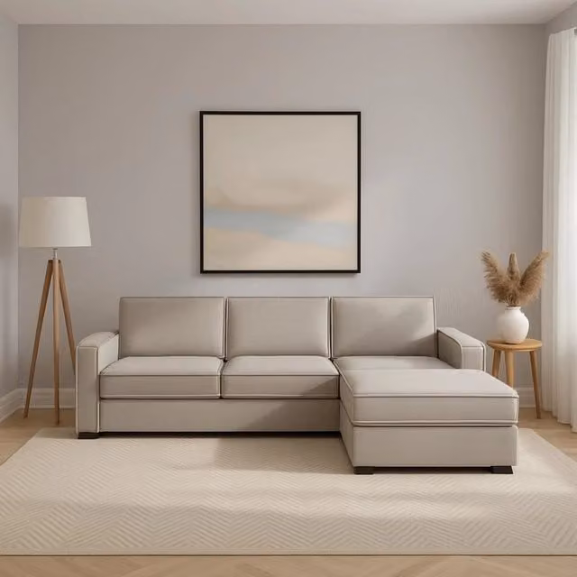 Divano Fisso con Penisola Sfoderabile Ametrino TALAMO ITALIA Grigio, L/P/H: 280 x 95 x 90 cm