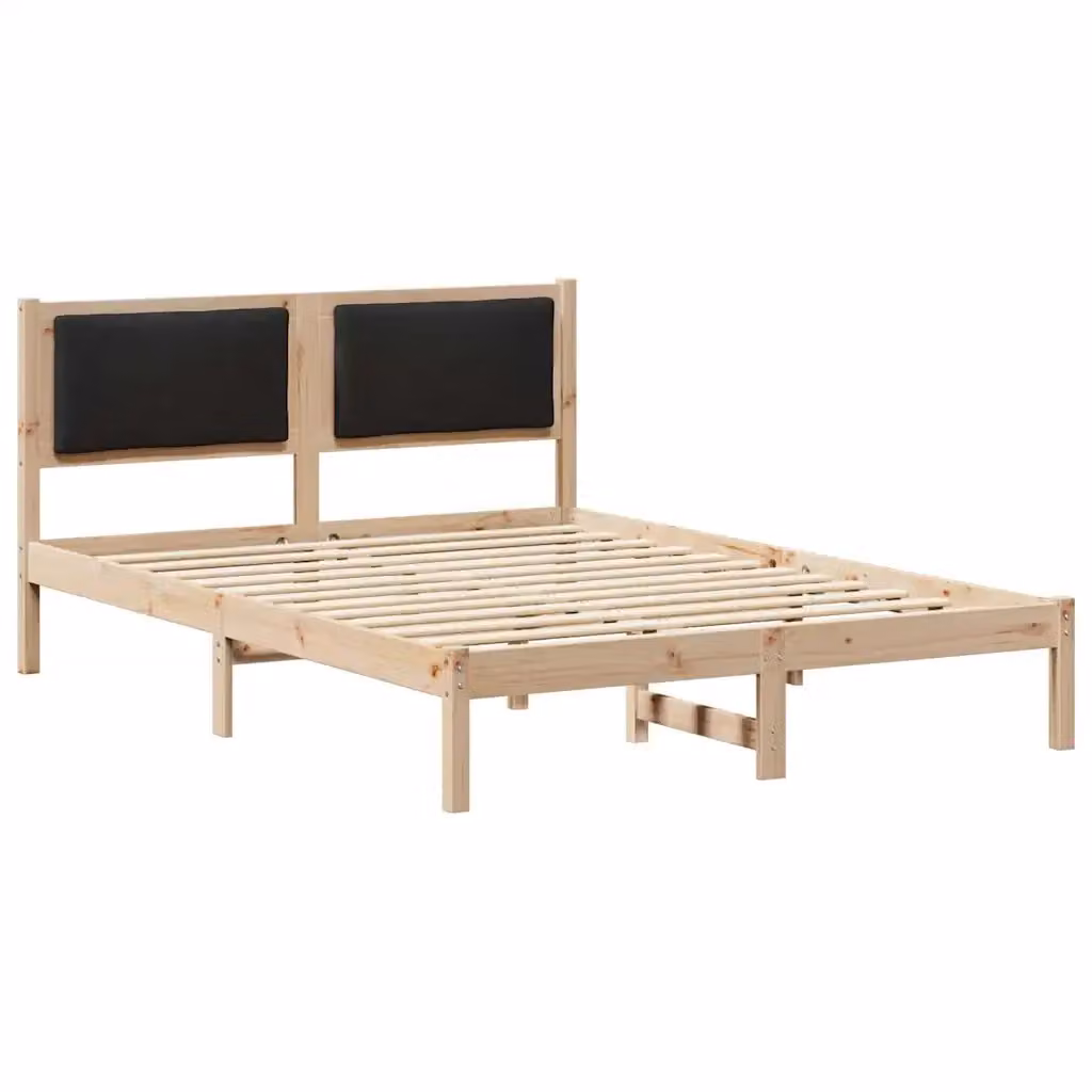 Struttura letto vidaXL in pino massello nero L/P/H: 150 x 200 x 85,5 cm – 2