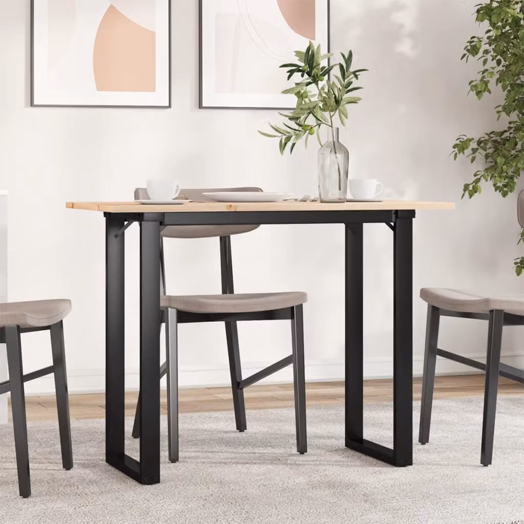 Maison Exclusive - Tavolo da Pranzo Telaio a O 100x50x75 cm Legno Pino e Acciaio