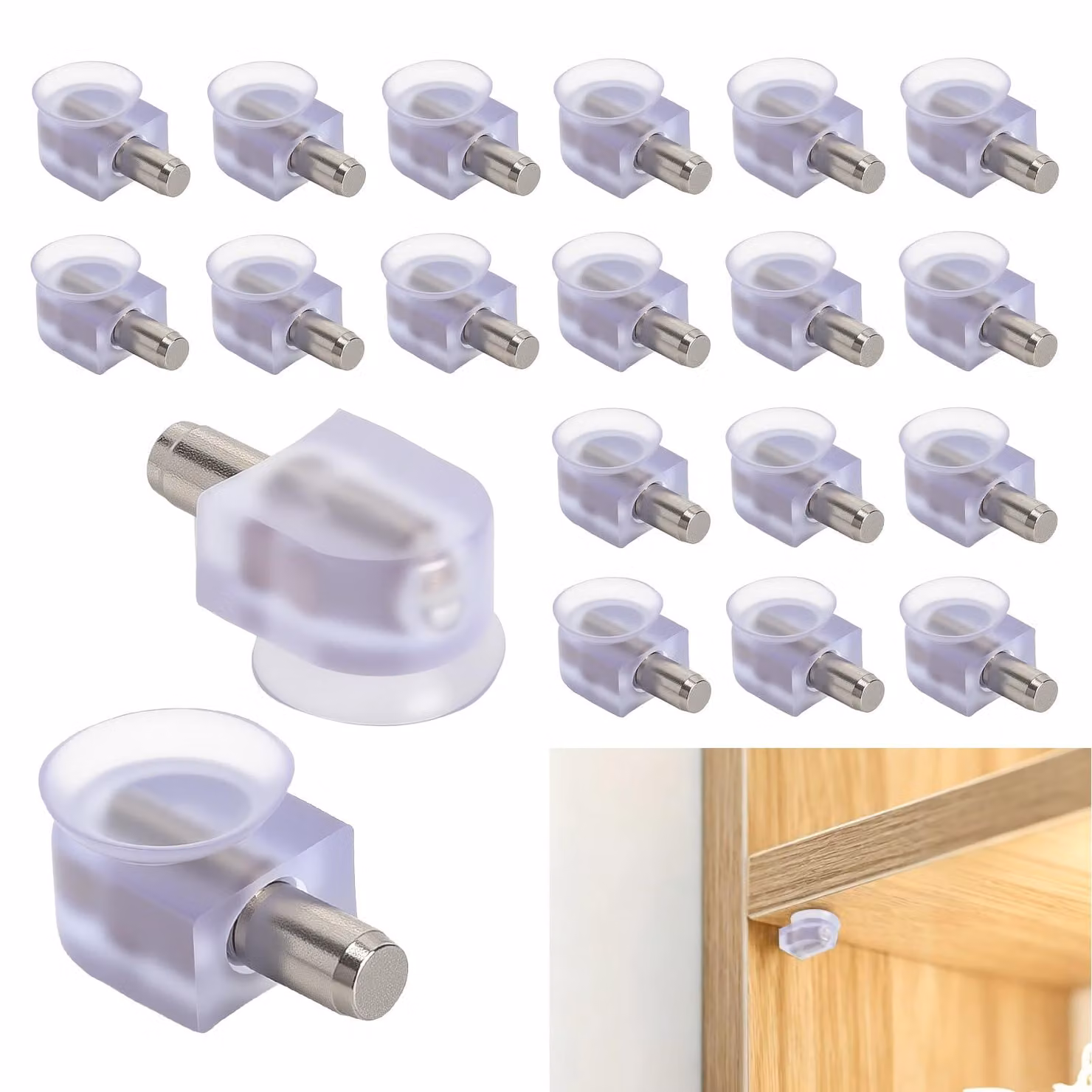 20 supporti per mensole, spessore 5 mm, supporti per mensole in vetro