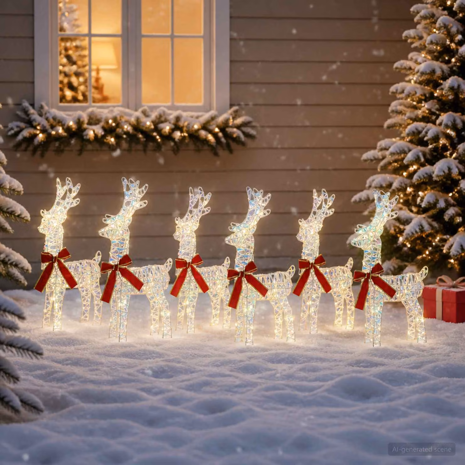 vidaXL Renna di Natale 6 pz 160 LED Bianco caldo 33 x 12 x 55 cm