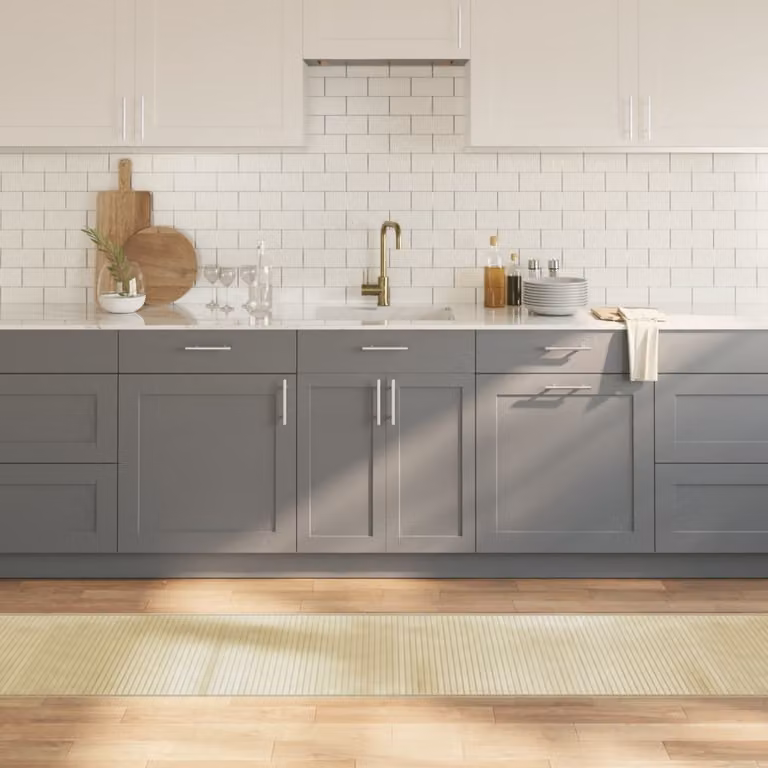 Tappeto rettangolare moderno vidaXL in bambù e polipropilene, colore beige, L: 60 cm, P: 300 cm