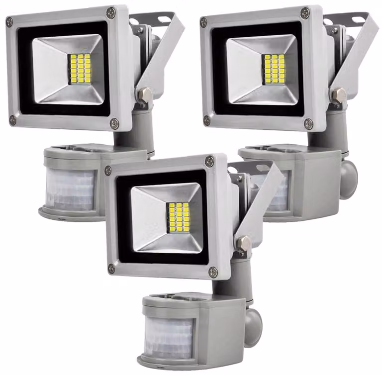 Greenmigo 3x 20W SMD LED proiettore Proiettore con rilevatore di movimento Luce bianca fredda IP65 Impermeabile Lampada LED Applique da parete Proiettore Lampada da giardino