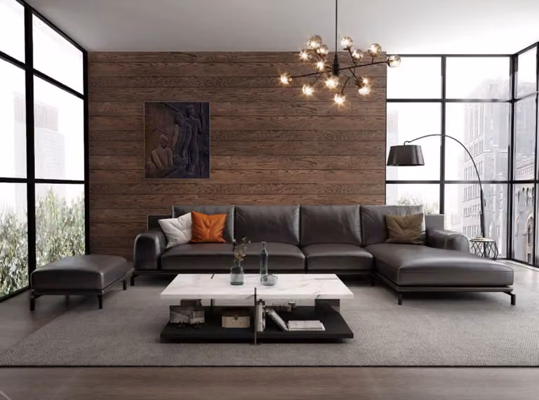 Moderne Sofa Eckgarnitur L-Form Polster Sitz Ecke Couch + Hocker