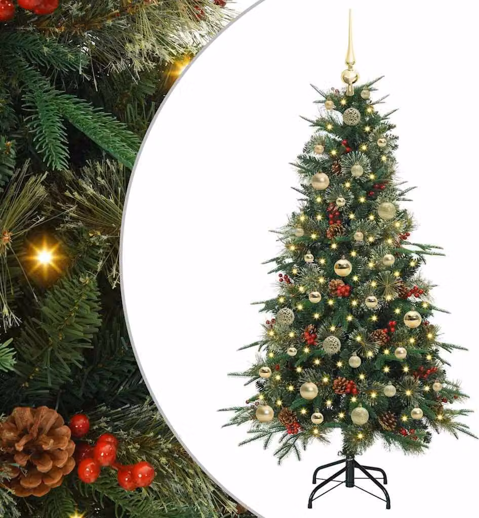 Albero di Natale Artificiale con Rami Pieghevoli Verde 150 cm