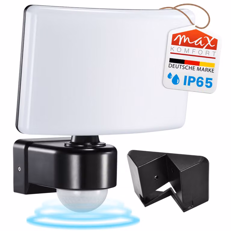 Luce LED per esterni con rilevatore di movimento Nero orientabile | 30W Bianco neutro 4000K IP65 Controllo del rilevatore di movimento per altre luci fino a 500W | SUN2200