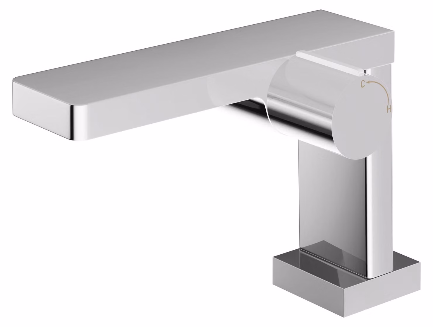 Miscelatore per lavabo da bagno, modello NT3110C - Ottone - Bocchetta piatta - Cromato