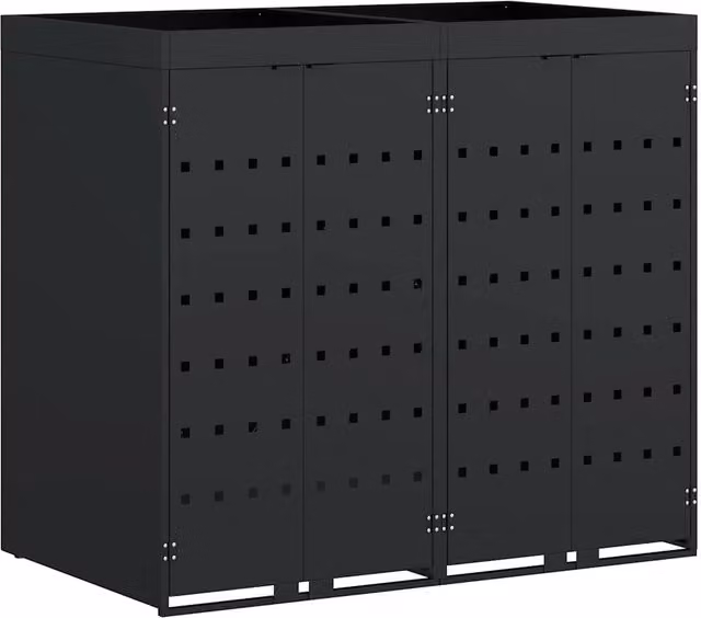 Contenitore per Rifiuti per 2 Bidoni Nero 136 x 77,5 x 121,5 cm CFW9947642
