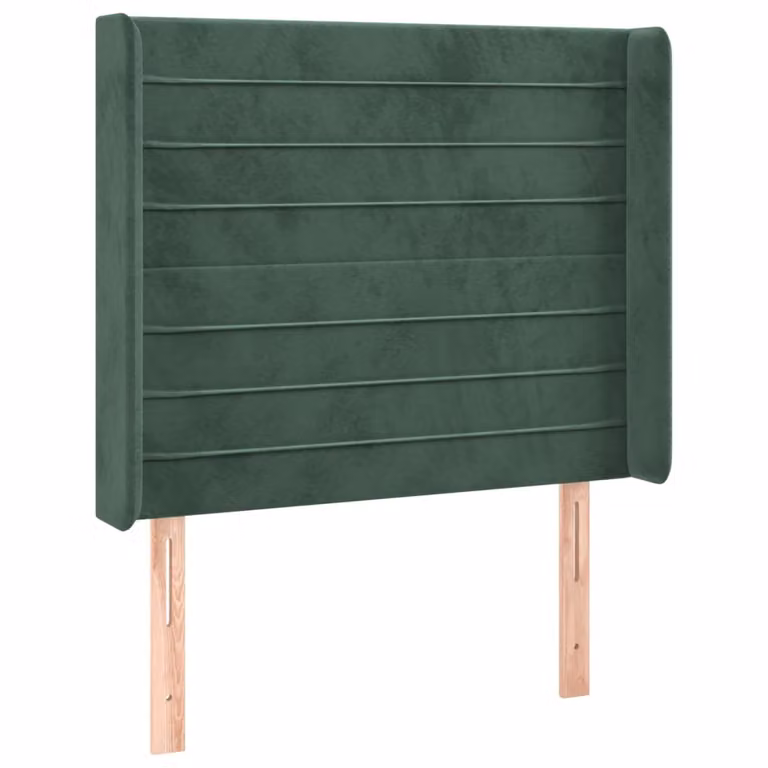 Testiera ad Orecchio Verde Scuro 93x16x118/128 cm in Velluto